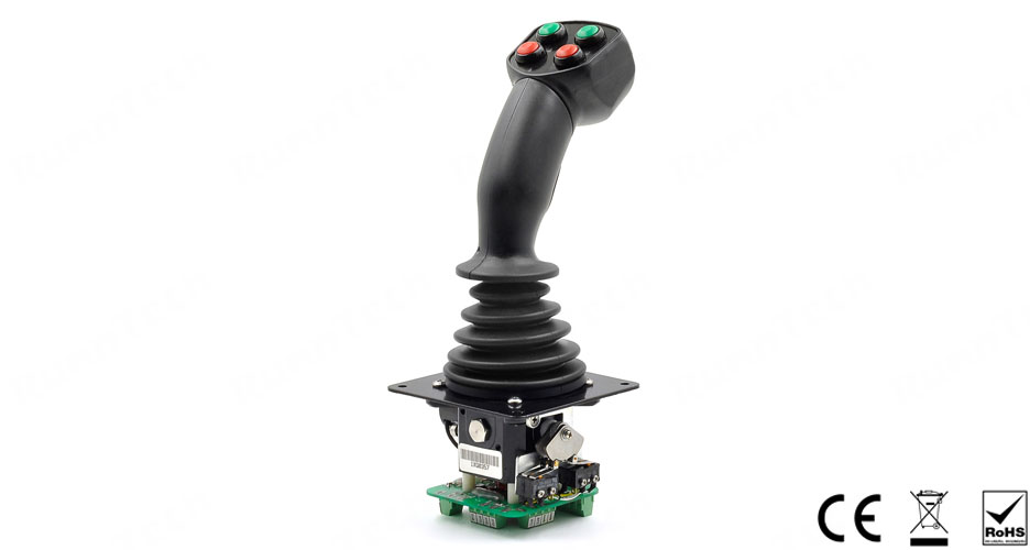 RunnTech Dual Axis Spring Return Joystick with 4 Momentary Thumb Push Buttons