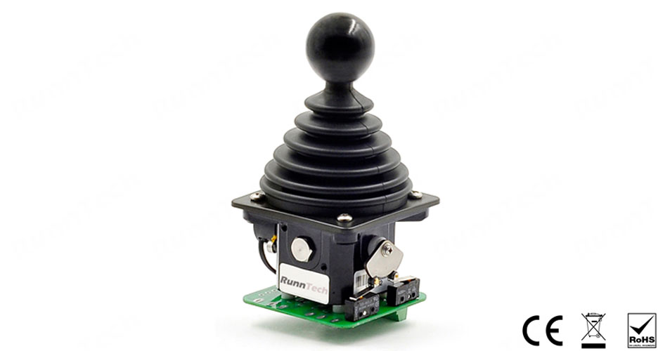 RunnTech 2 Axis 24Vdc Input -10Vdc...10Vdc Output Joystick Controller with Ball Handle