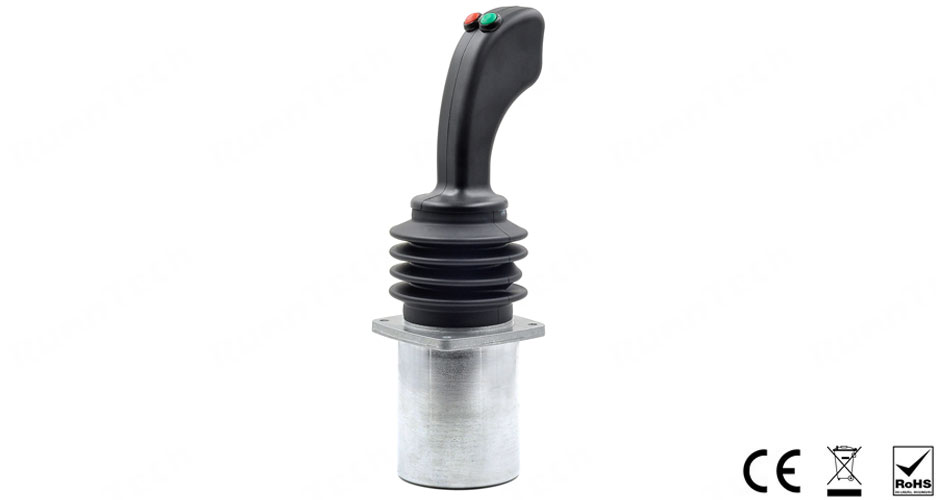 RunnTech 2 Axis Analog Output Joystick with Deadman Switch for Electromechanical Solutions