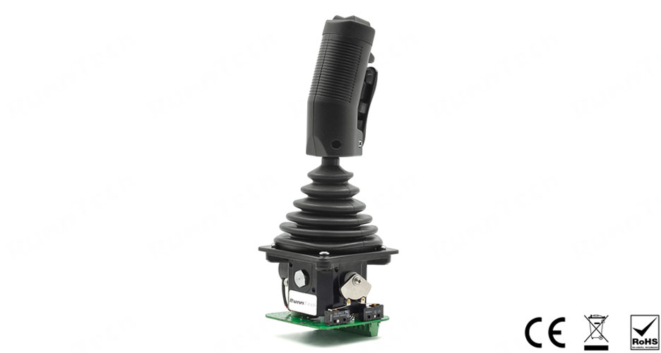 RunnTech 2 Axis Hall Effect Sensor Hand-operated Joystick Controller with Deadman Trigger