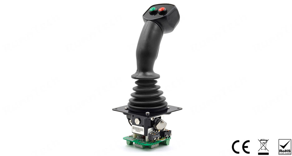 RunnTech 2 Axis Hall Effect Sensor Joystick with Deadman Trigger and Momentary Button