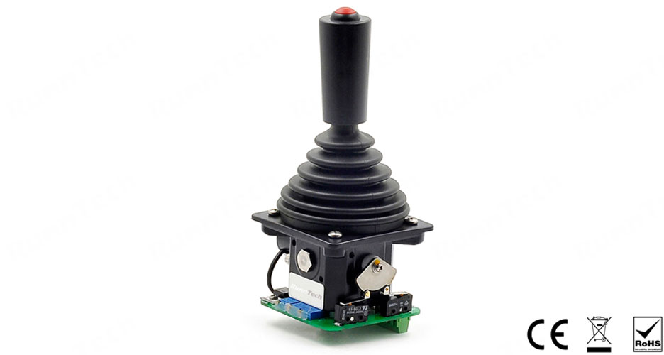 RunnTech 2 Axis Industrial Joystick with 24Vdc Input, +10Vdc...0...+10Vdc Proportional Output