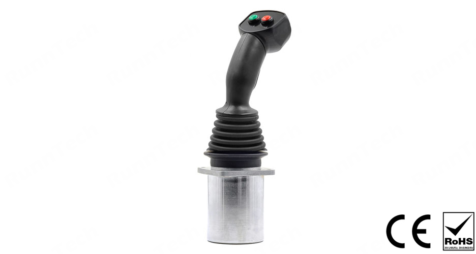 RunnTech 2 Axis Joystick with Trigger, Buttons & RS232 Interface for Motion Simulators