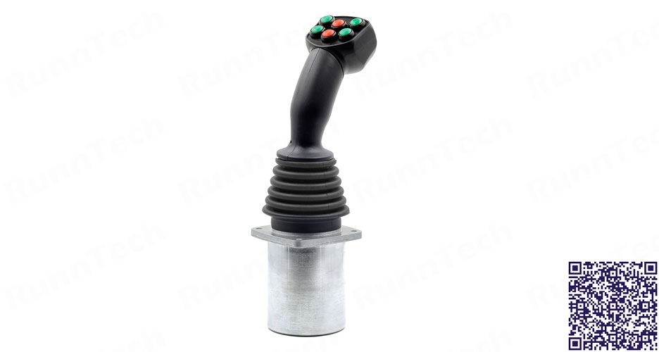 RunnTech 2 Axis Omnidirectional Joystick with Deadman, 6 Pushbutton & RS232 Output