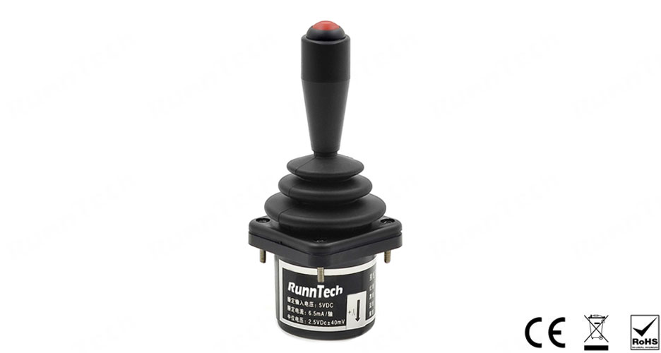 RunnTech 2 Axis Precision Fingertip Hall Effect Joystick with Pushbutton for Medical Imaging Diagnostics Equipment