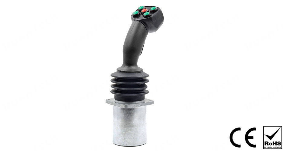 RunnTech 2-axis Proportional  0-10VDC Output with 5VDC at Centre Position Industrial Joystick