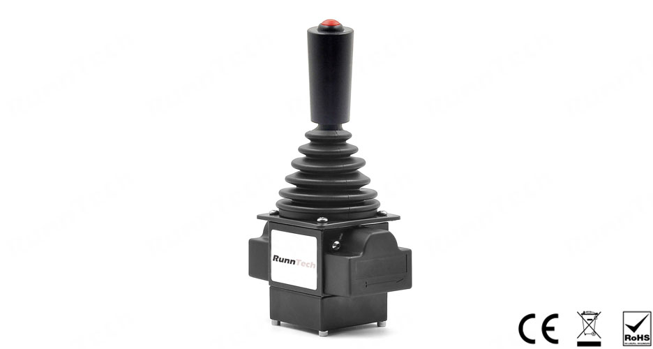 RunnTech 200 Series Single-axis Friction-hold +/-10V DC Proportional Output Industrial Joystick Controller