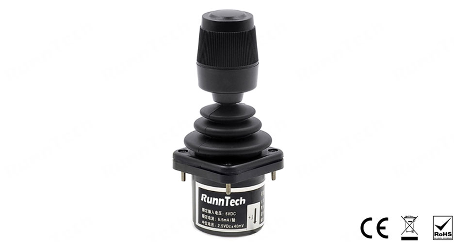 RunnTech 3 Axes fingertip Hall Effect Joystick with 1 Pushbutton for Handbook (Teach Pendant) of Industrial Robotics