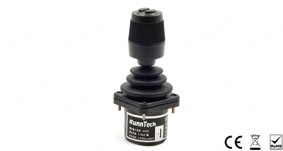 RunnTech Compact Analog 2-Axis Thumbstick Hall Effect Joystick with On/Off Pushbutton