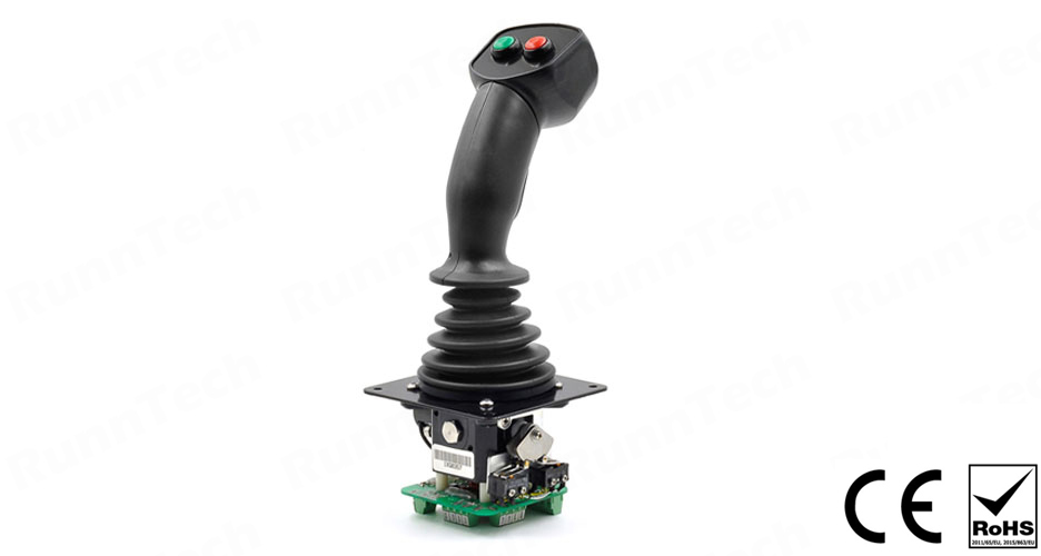 RunnTech Dual Axis Hall Sensor Multi-functional Joystick Grip for Electro-hydraulic Controls