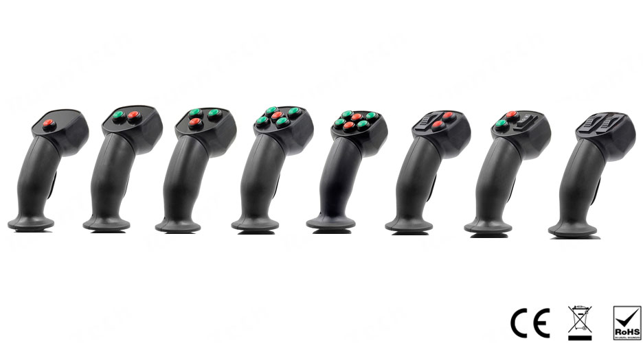 RunnTech HD10 Series Ergonomical Joystick Grip (handle) with 6 Pushbuttons and 1 Deadman Trigger