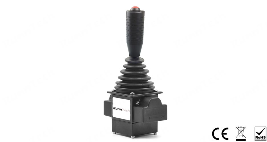 RunnTech Industrial Single-axis Self-centering Hall Effect Sensor Joystick for Proportional Control