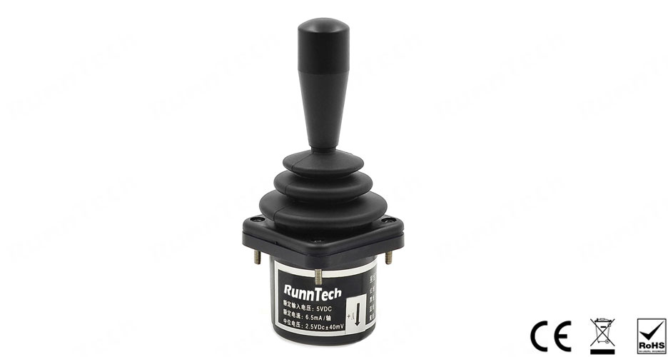 RunnTech Multi Axis Hall Effect Contactless Precision Miniature Fingertip Joystick Lever for Metal Cutting Machines