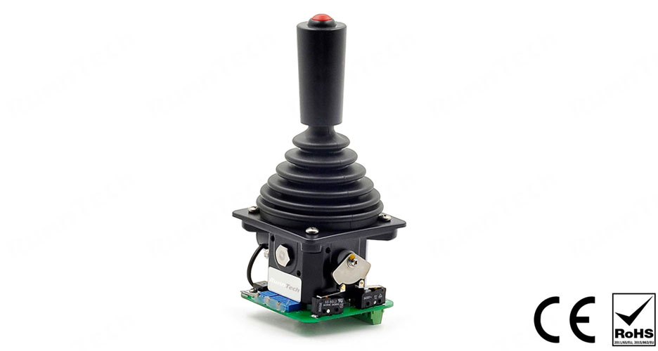 RunnTech Single Axis Joystick with Electrical Output +10V to 0 to +10V & 24VDC Input
