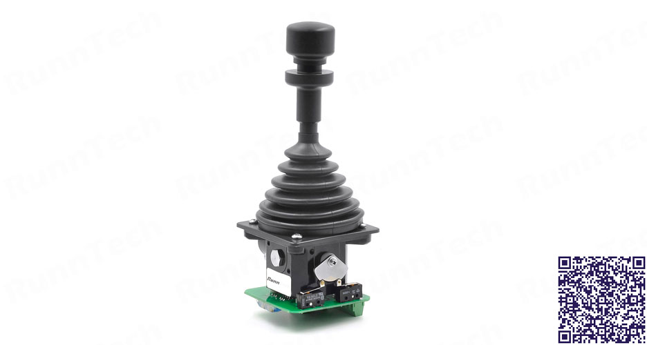 RunnTech Single Axis Mechanical Friction Hold Joystick with +/-10V Analog Output for Electric Proportional Control