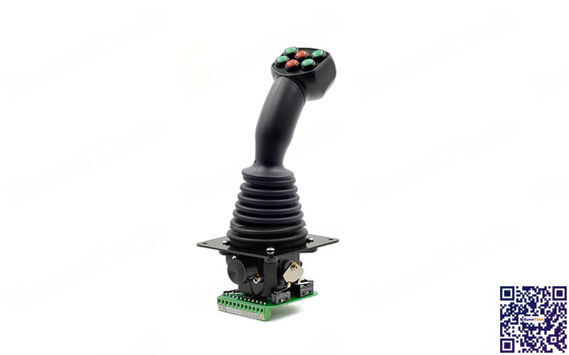 RunnTech Single-axis Self-centering Joystick with 10K Potentiometer and 6 Momentary Button