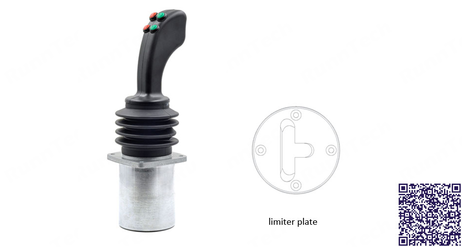 RunnTech Single-axis with Special Limiter Plate Robust Self-return 4-12-20mA Output Joystick